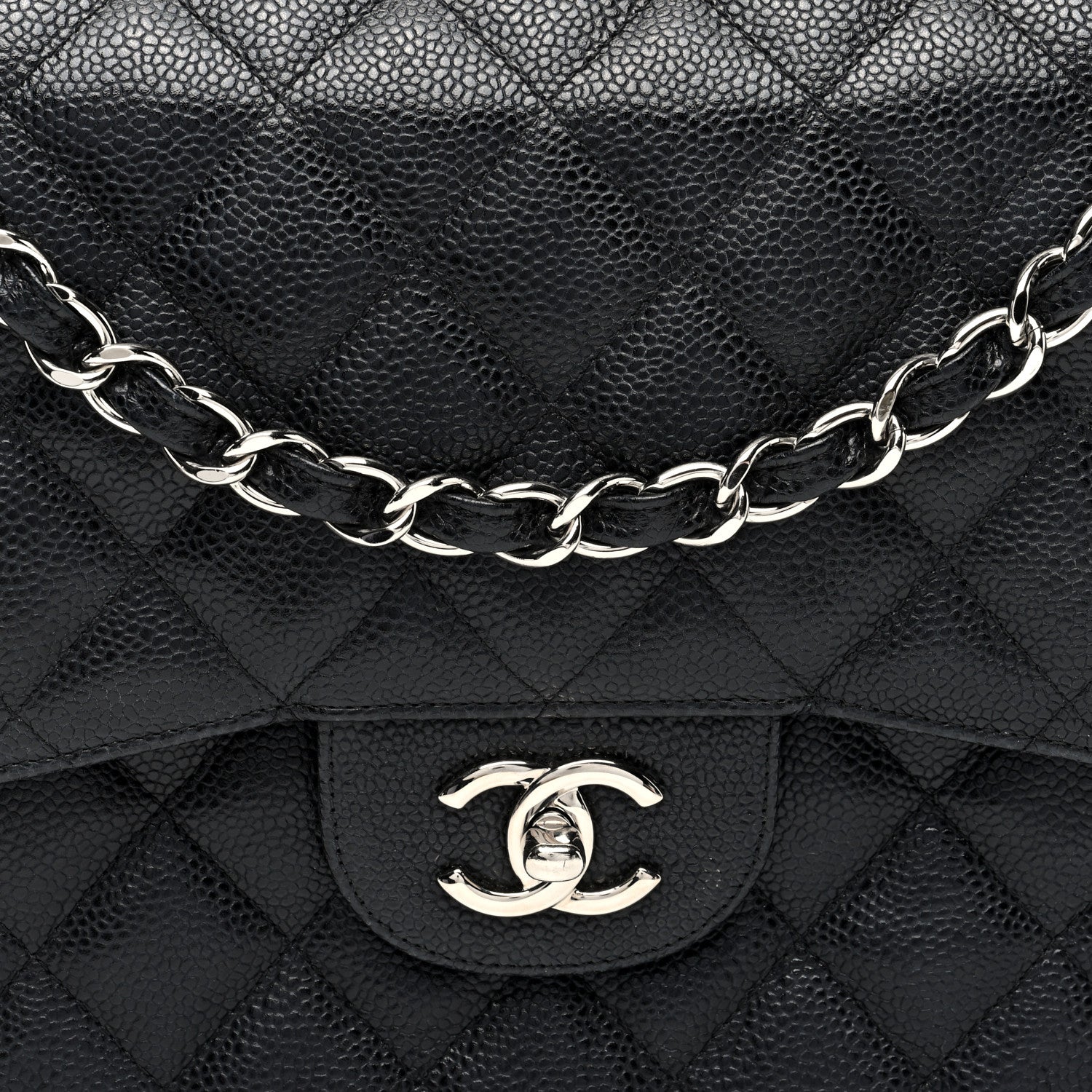 Chanel Caviar Quilted Jumbo Double Flap Black 8 of 10