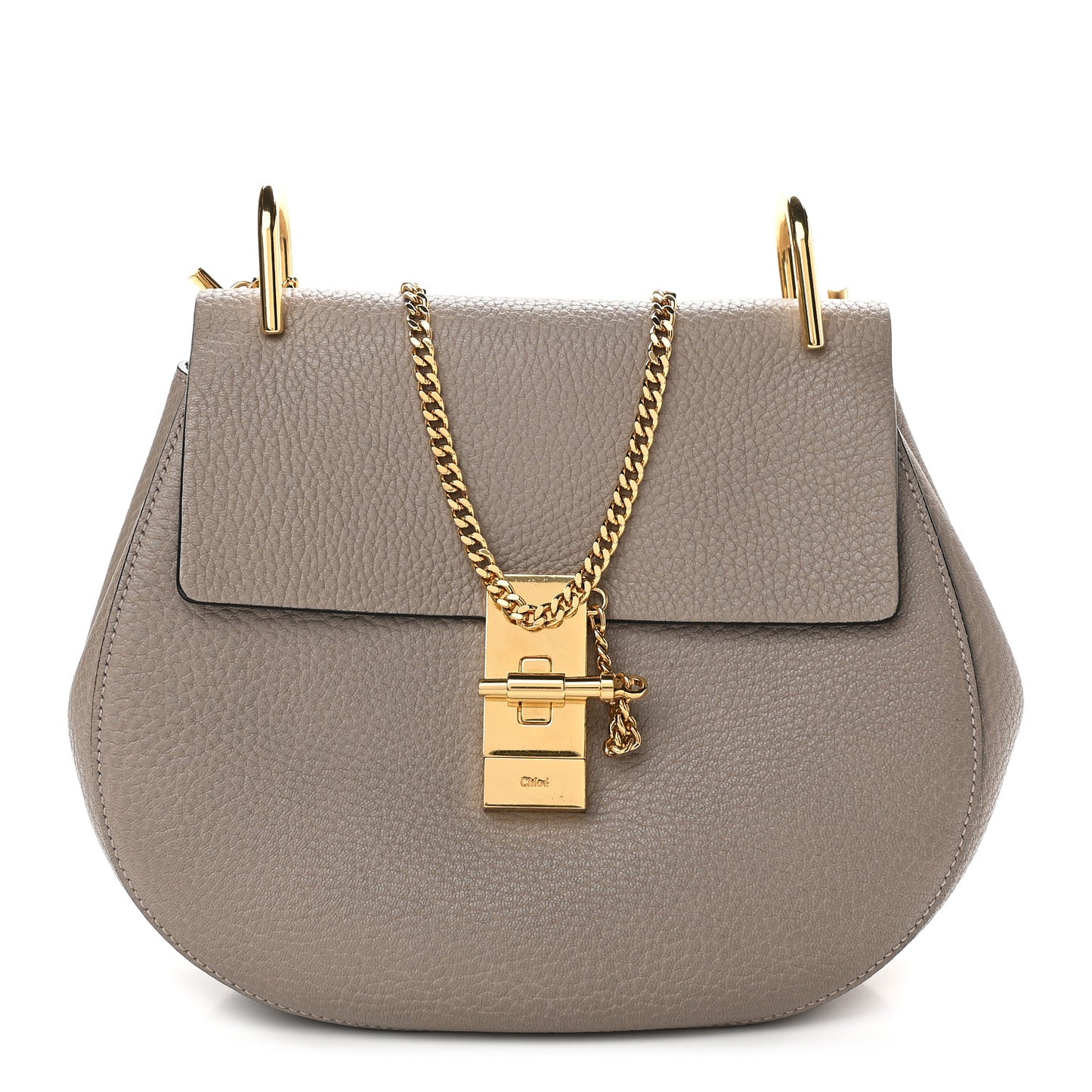 Grained Lambskin Drew Shoulder Bag Motty Grey