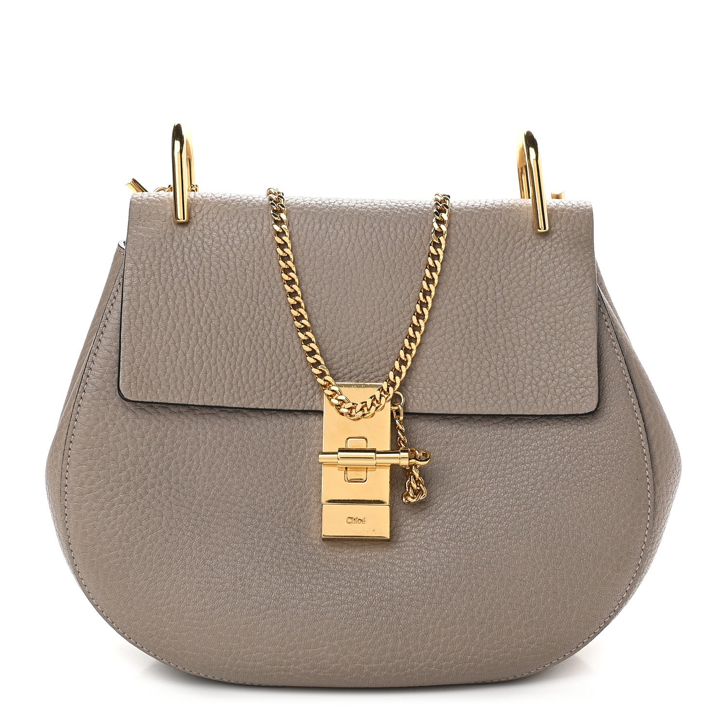 Chloe Grained Lambskin Drew Shoulder Bag Motty Grey 1 of 7