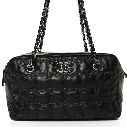 Chanel Calfskin Bubble Quilt Bowler Black 8 of 10