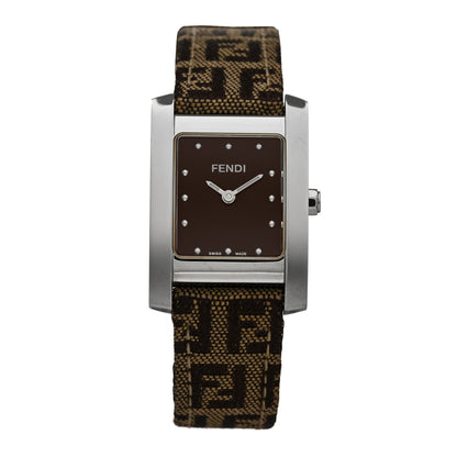 Fendi Stainless Steel Canvas 22mm Quartz Watch Black 1 of 5