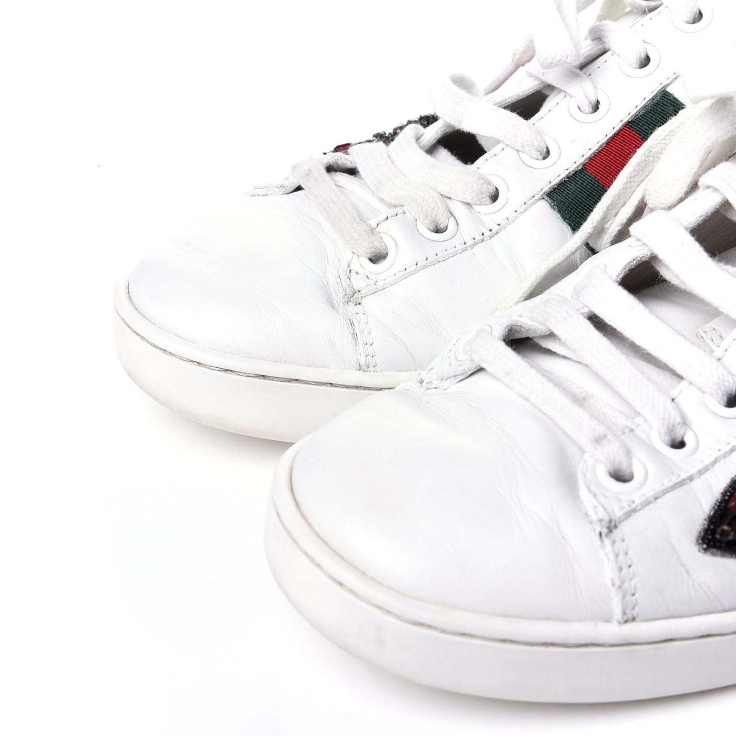 Calfskin Web Studded Arrow Ace Sneakers 36.5 White
