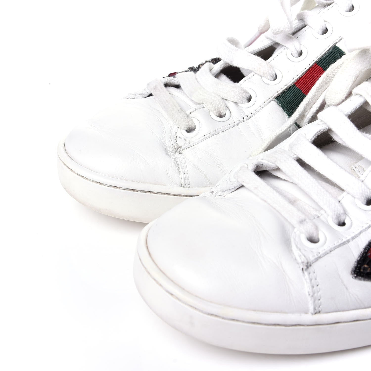 Gucci Calfskin Web Studded Arrow Ace Sneakers 36.5 White 12 of 12