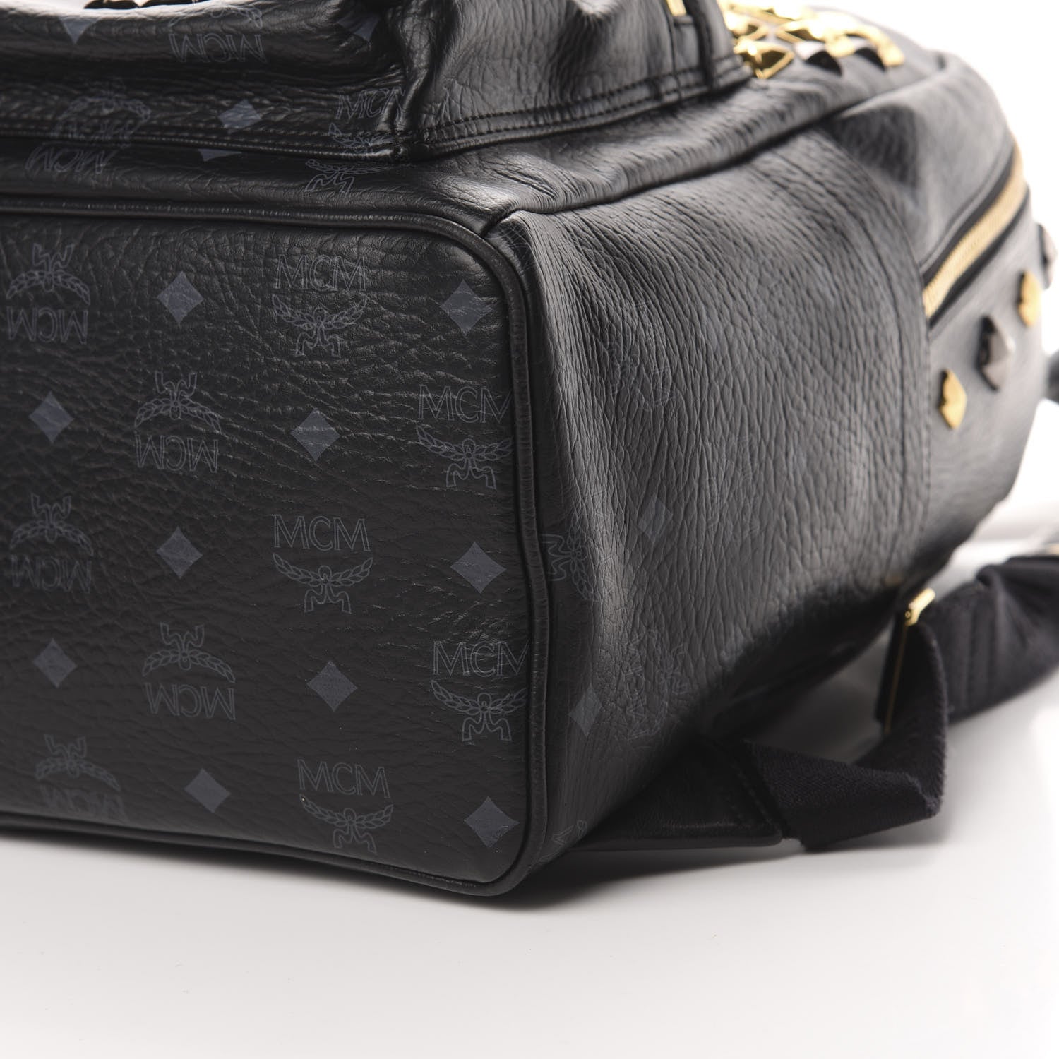 MCM Visetos Studded Medium Stark M Backpack Black 9 of 11