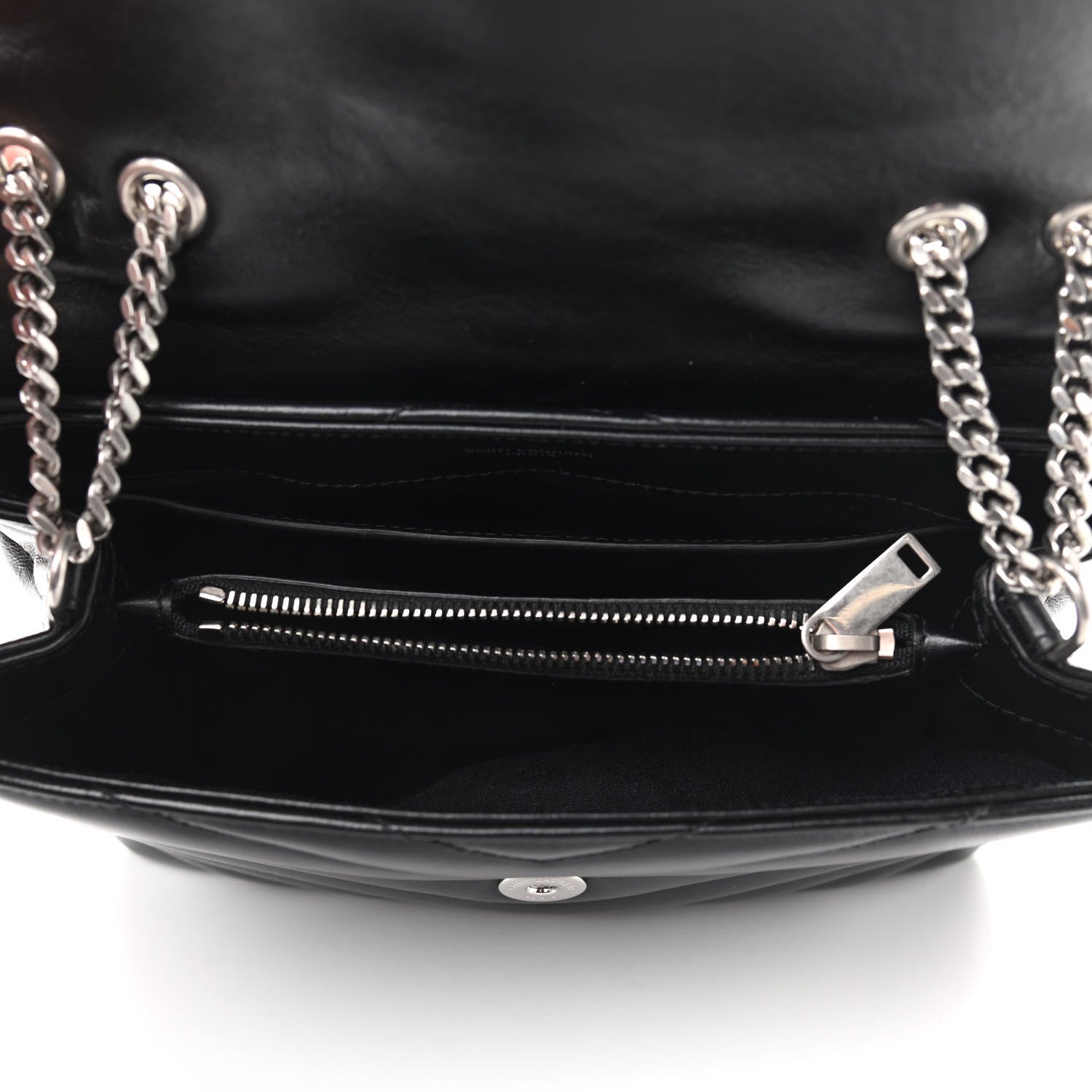 Saint Laurent Calfskin Y Quilted Monogram Small Loulou Chain Satchel Black 7 of 10