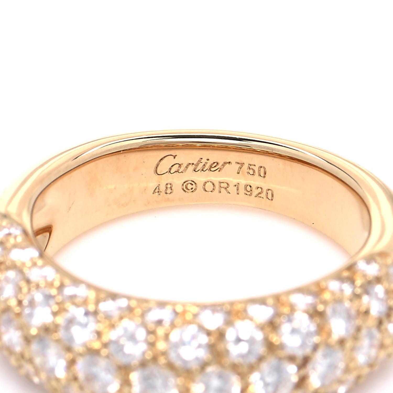 Cartier 18K Yellow Gold Diamond Mimi Ring 48 4.5 4 of 4