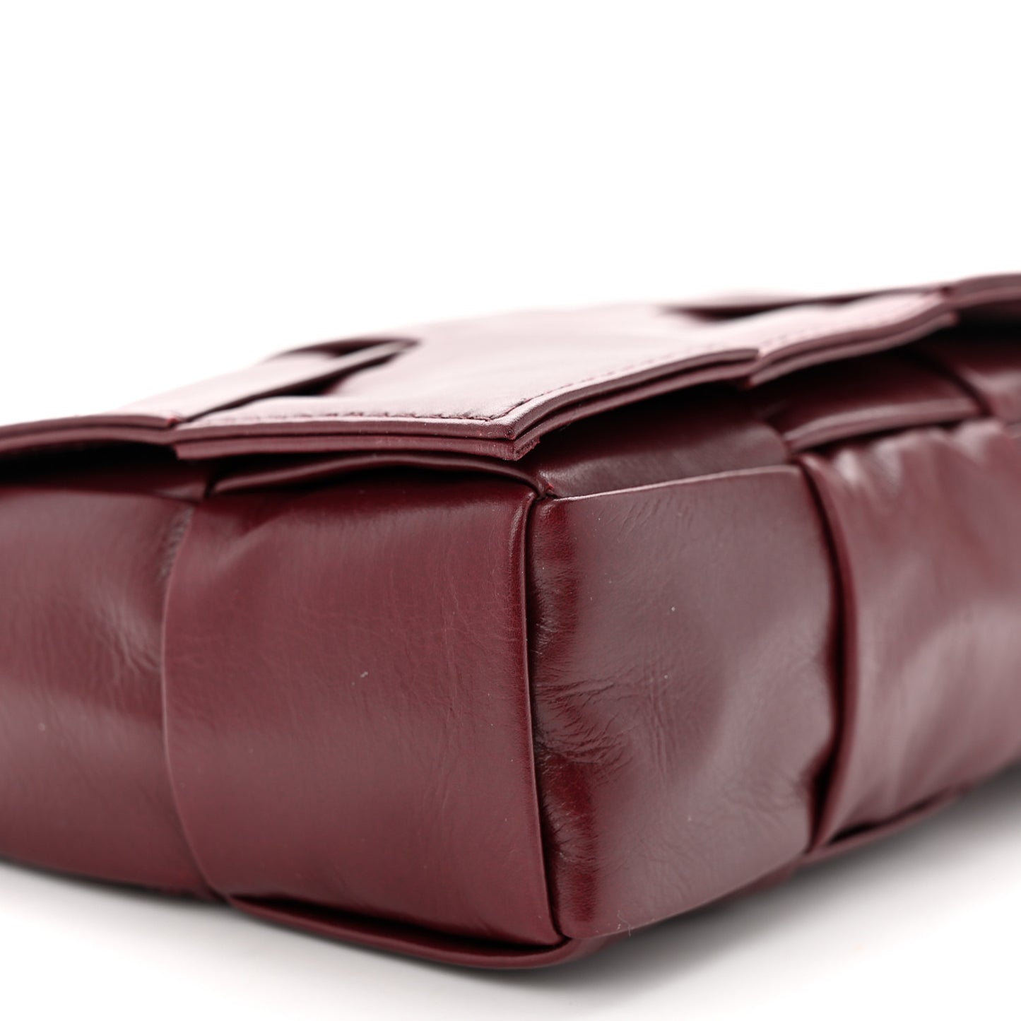 Paper Calfskin Intrecciato Cassette Belt Bag Bordeaux