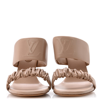 Louis Vuitton Lambskin Drapy Heel Mules 38 Beige 3 of 10