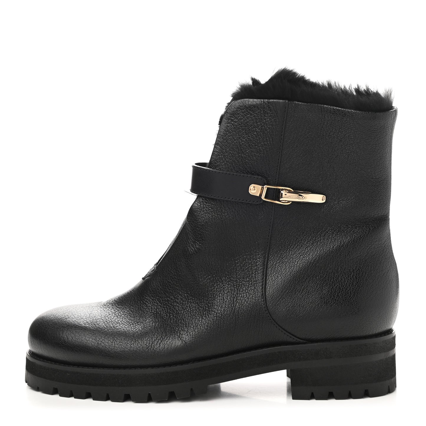 Calfskin Fur Boots 42 Black