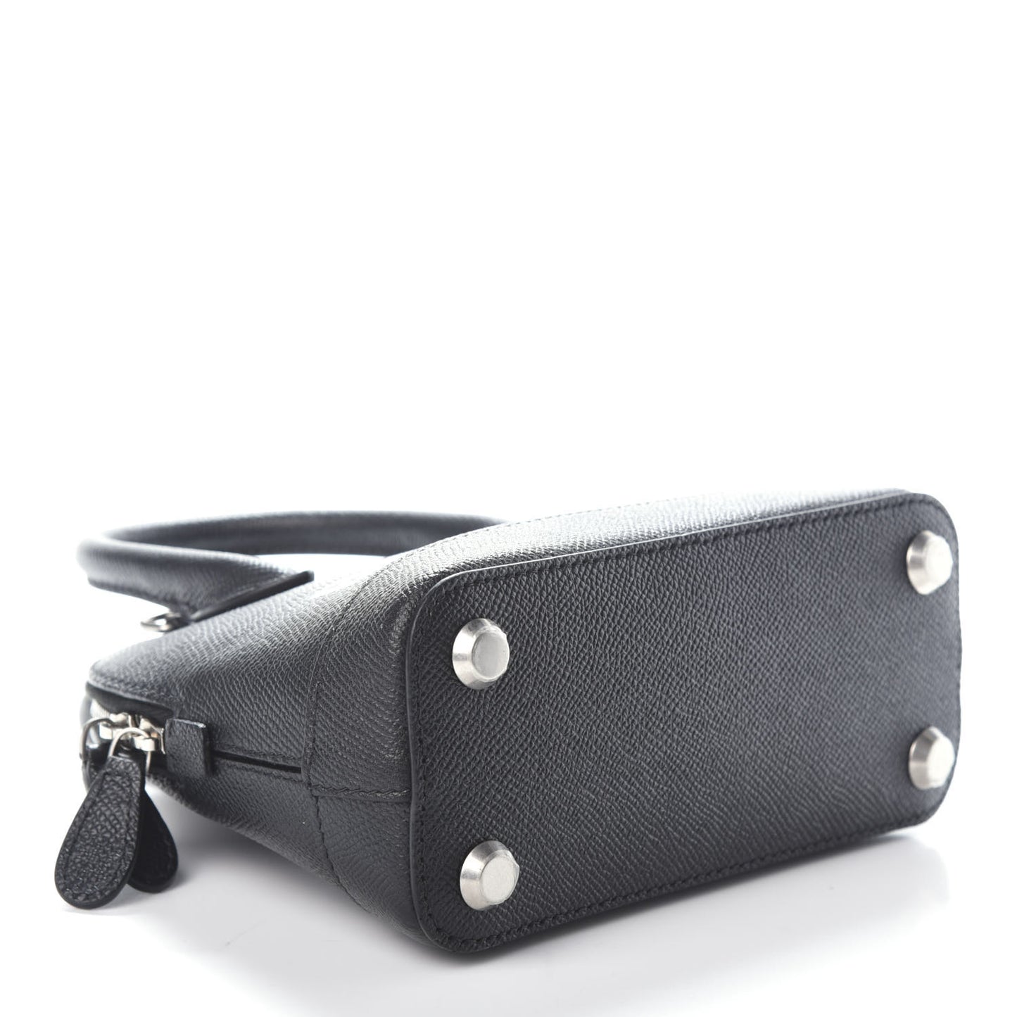 Signature Grained Calfskin XXS Ville Top Handle Bag Black