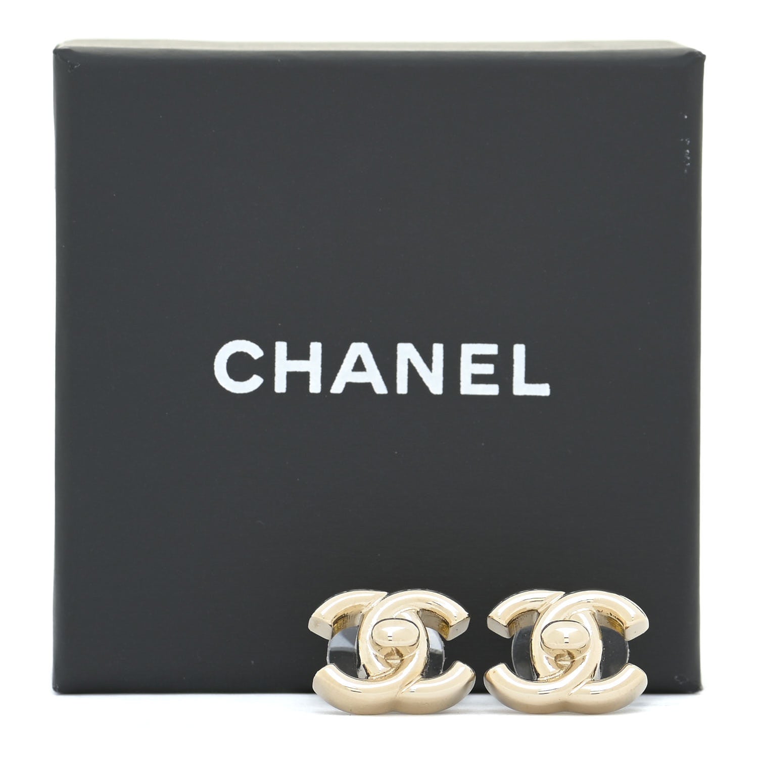 Chanel Metal CC Turnlock Earrings Gold 5 of 5