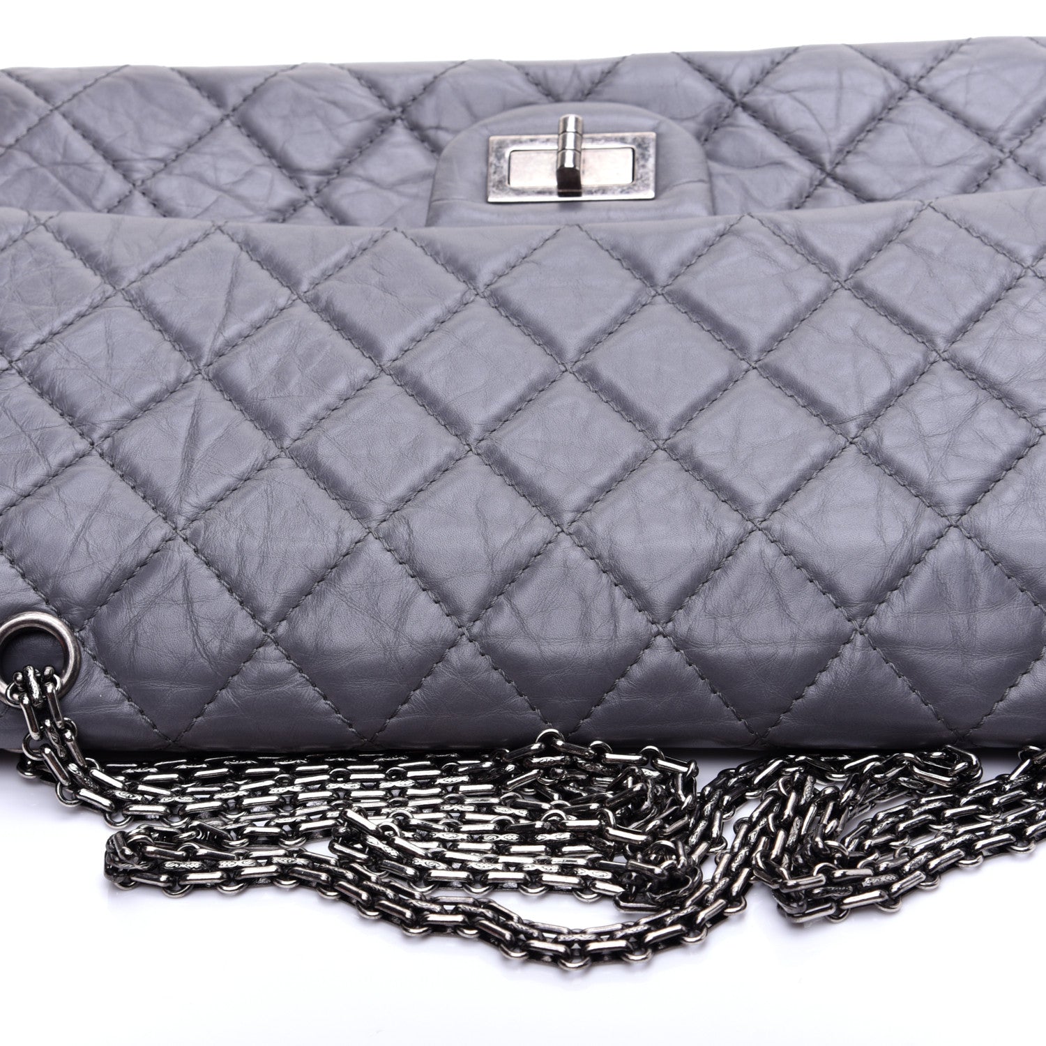 Chanel Aged Calfskin Quilted 2.55 Reissue 227 Flap Grey 14 of 14