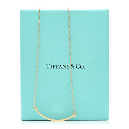 Tiffany 18K Rose Gold Small T Smile Pendant Necklace 5 of 5