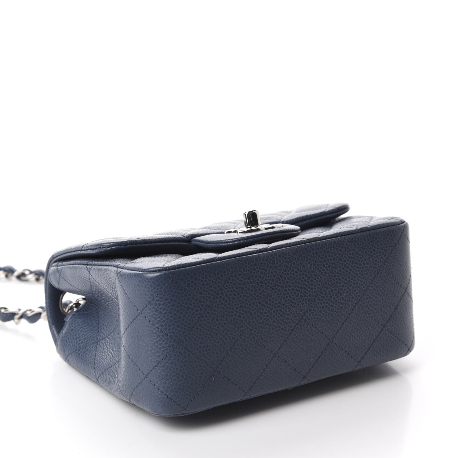 Chanel Caviar Quilted Mini Square Flap Dark Blue 4 of 11
