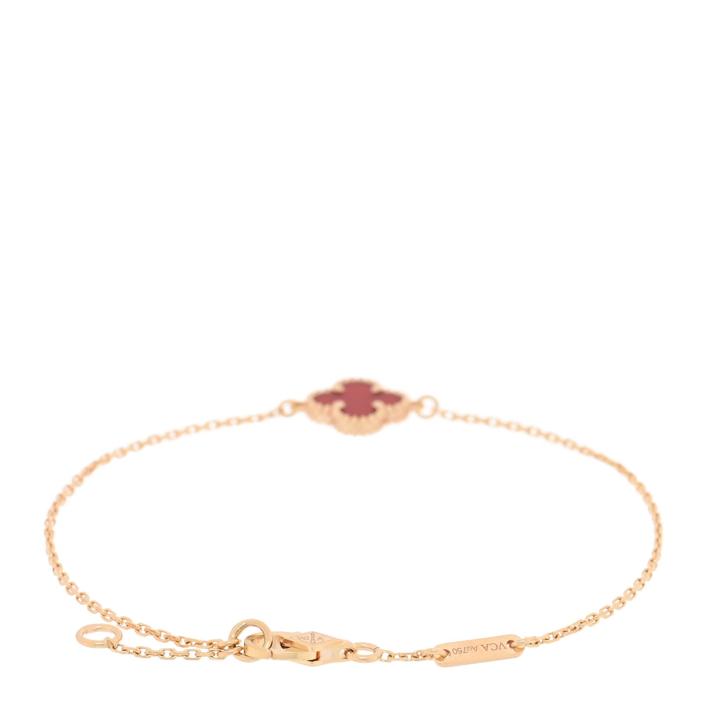 18K Rose Gold Carnelian Sweet Alhambra Bracelet
