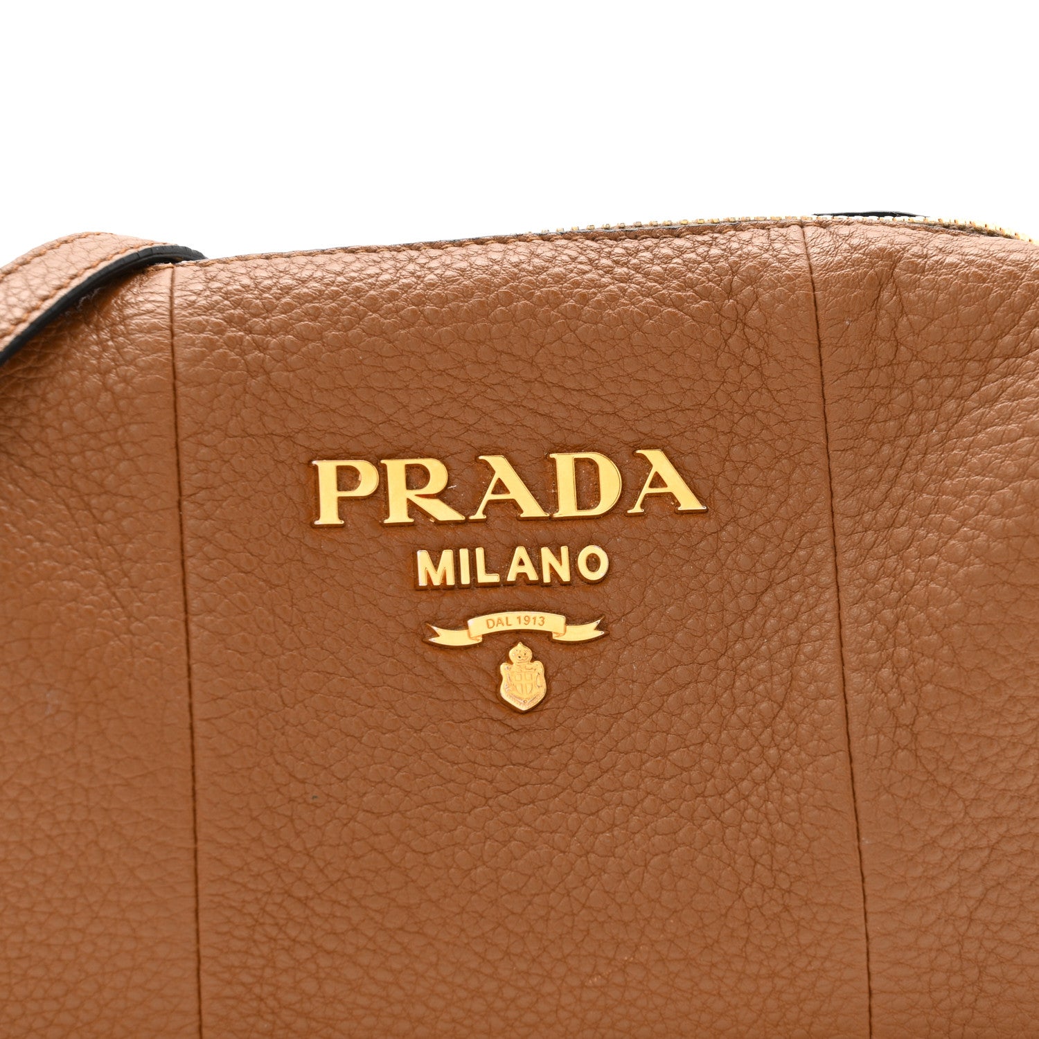 Prada Vitello Phenix Barrel Shoulder Bag Cannella 8 of 14