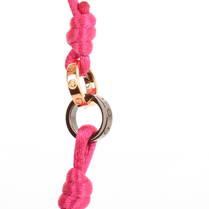 Cartier 18K Pink Gold Brown Ceramic Diamond Silk Adjustable Two Hoops LOVE Bracelet Pink 5 of 6