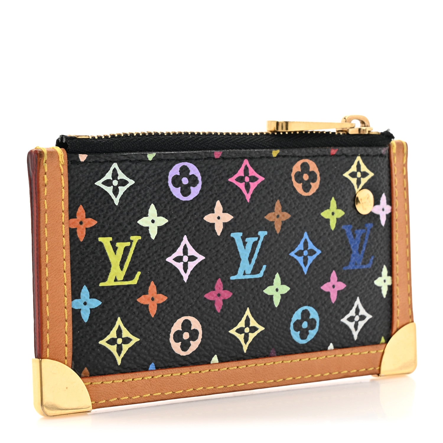 Louis Vuitton Monogram Multicolor Key Pouch Black 3 of 10