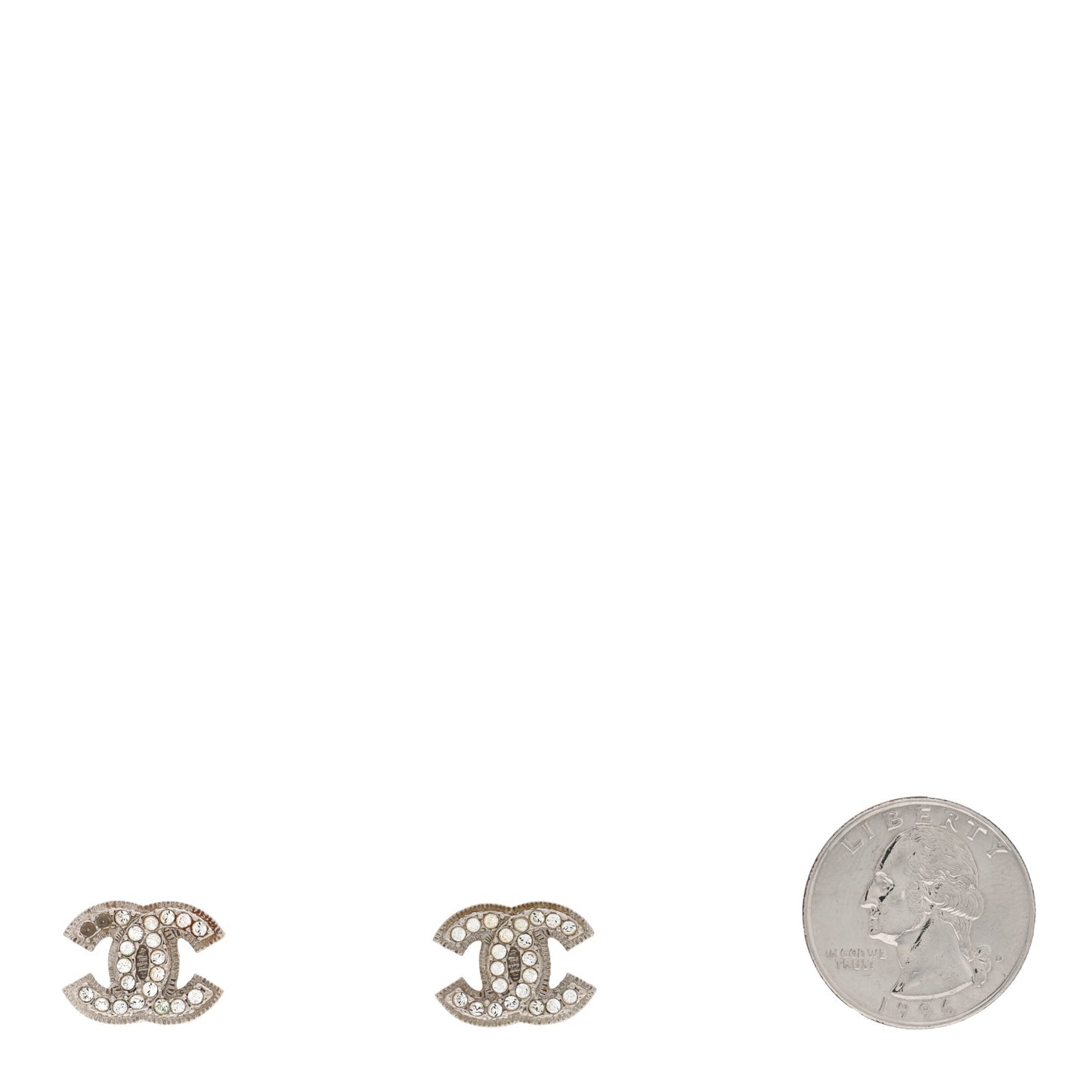 Crystal Mini CC Earrings Silver