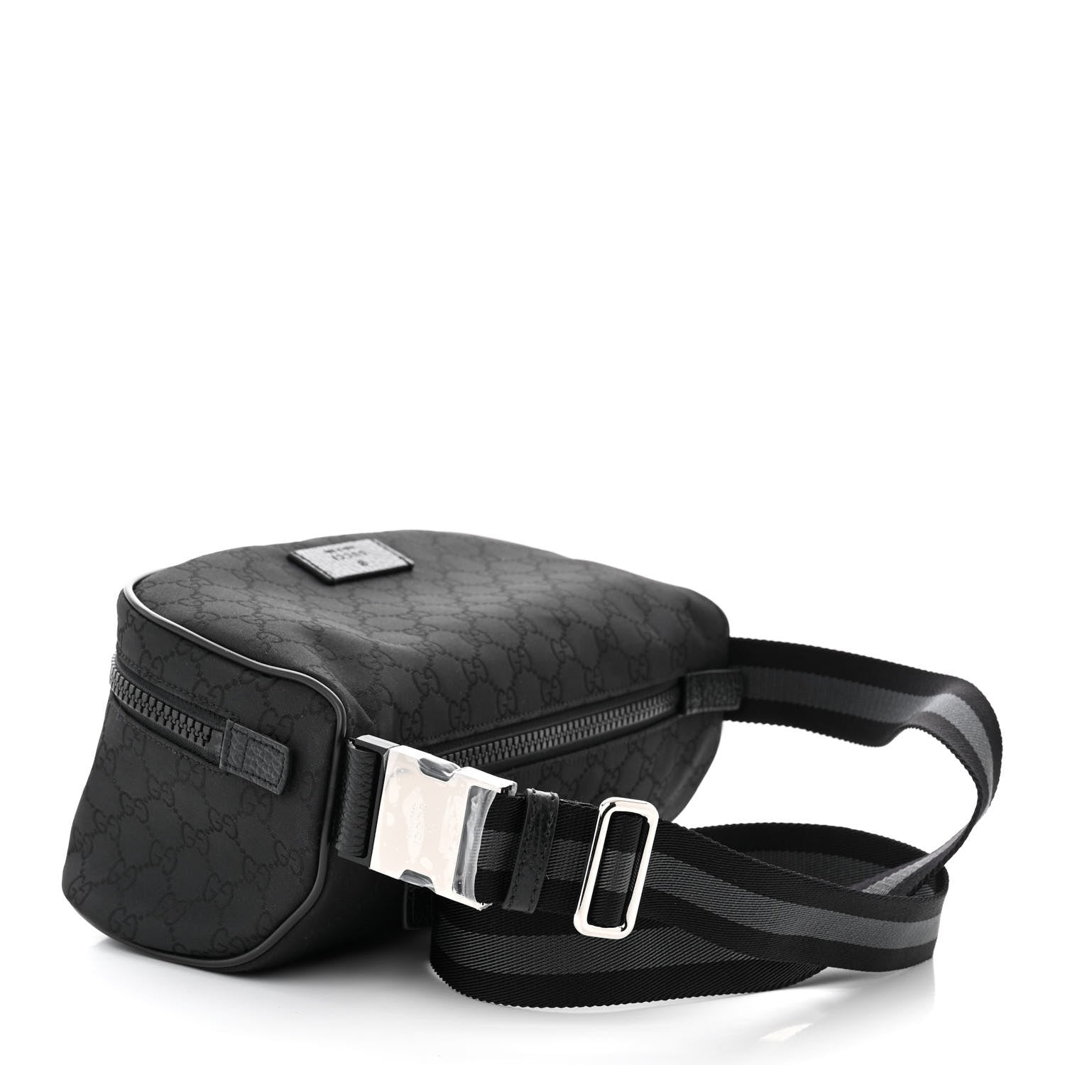 Gucci Nylon Monogram Fanny Pack Belt Bag Black 3 of 10