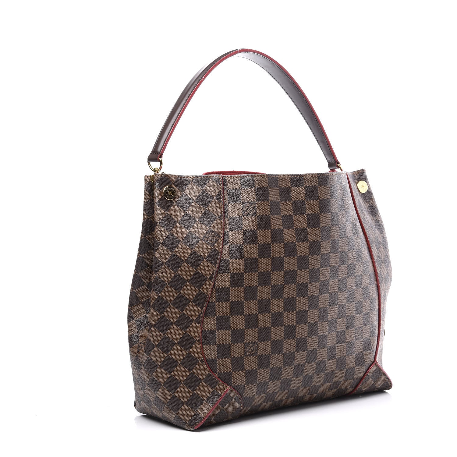 Louis Vuitton Damier Ebene Caissa Hobo Cherry 2 of 11