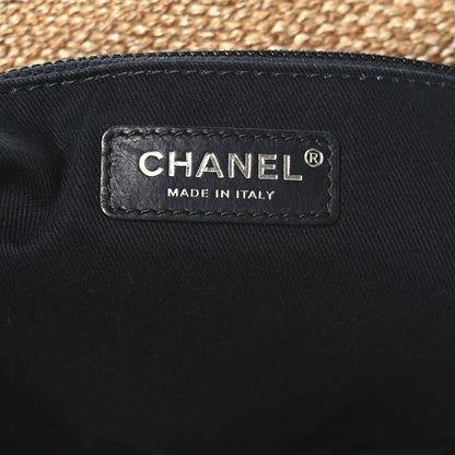 Chanel Woven Straw Raffia Logo Tote Blue Beige 6 of 12