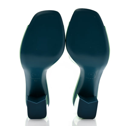 Chanel Patent CC Mules 37 Green Turquoise 5 of 9