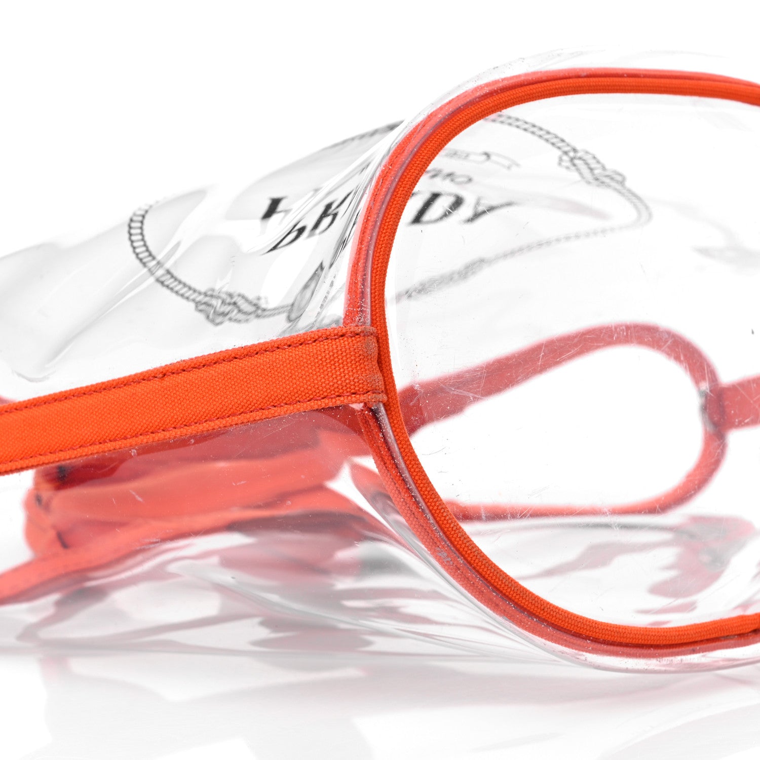 Prada Plexiglass Canapa Small Shopper Tote Arancio 6 of 9