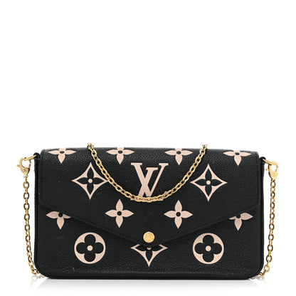 Louis Vuitton Empreinte Monogram Giant Felicie Pochette Black Beige 1 of 16