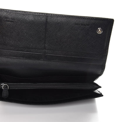 Prada Saffiano Continental Flap Wallet Nero Black 6 of 10