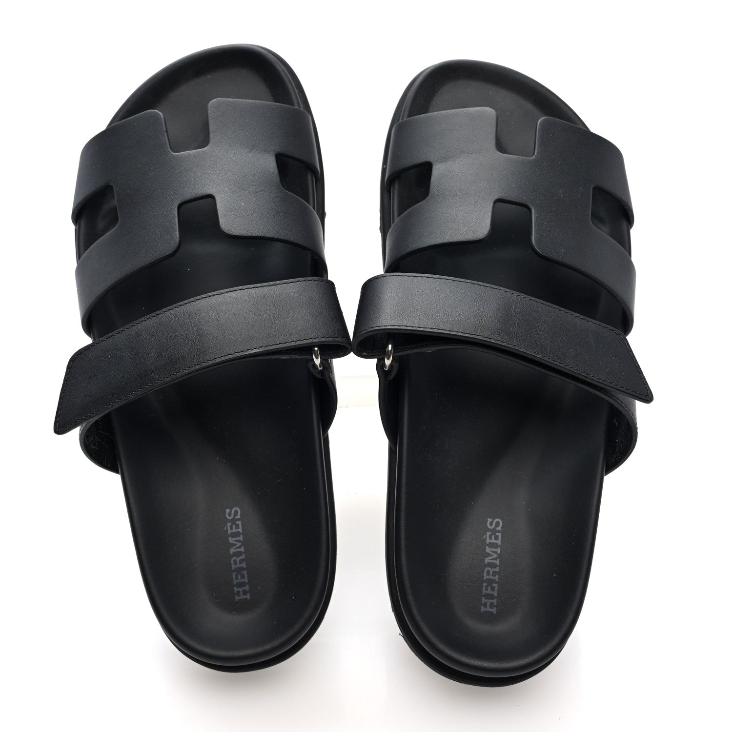 Hermes Calfskin Womens Chypre Sandals 38 Black 6 of 9