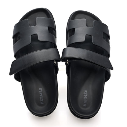 Hermes Calfskin Womens Chypre Sandals 38 Black 6 of 9