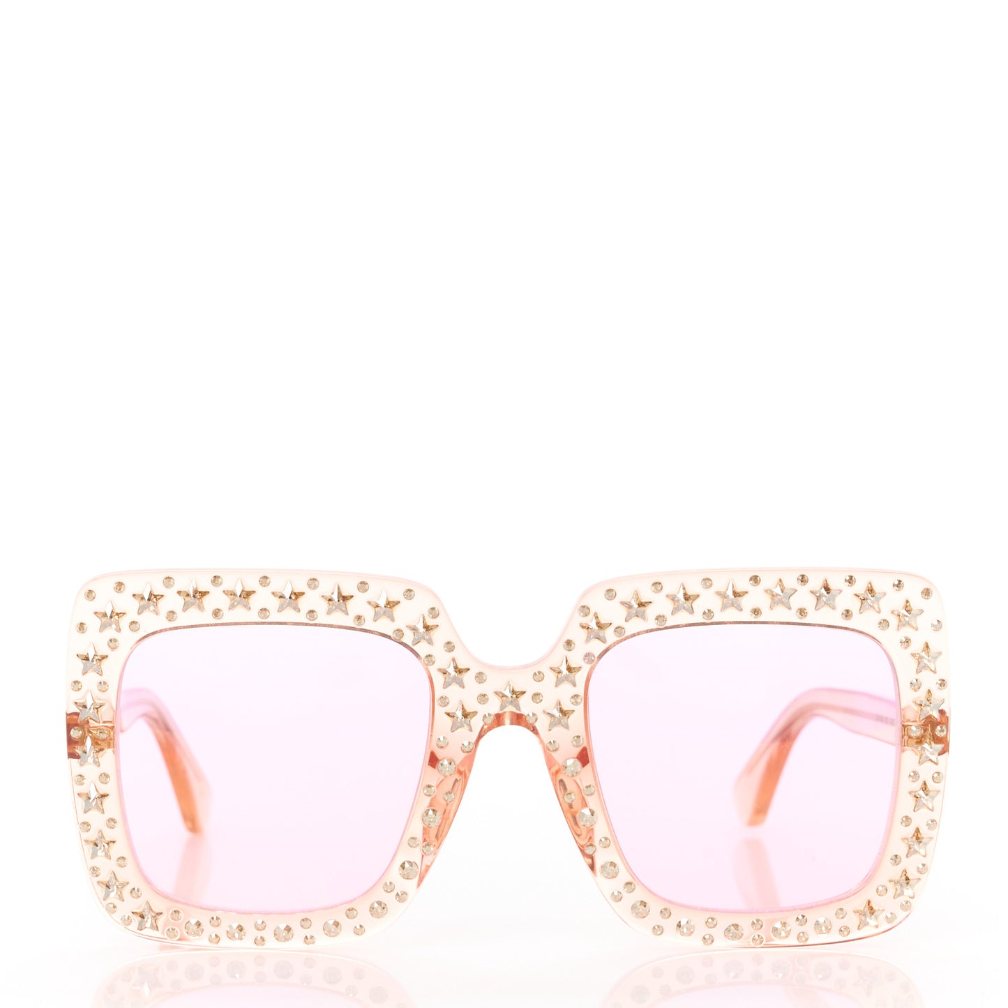 Crystal Square Frame Sunglasses GG0148S Pink