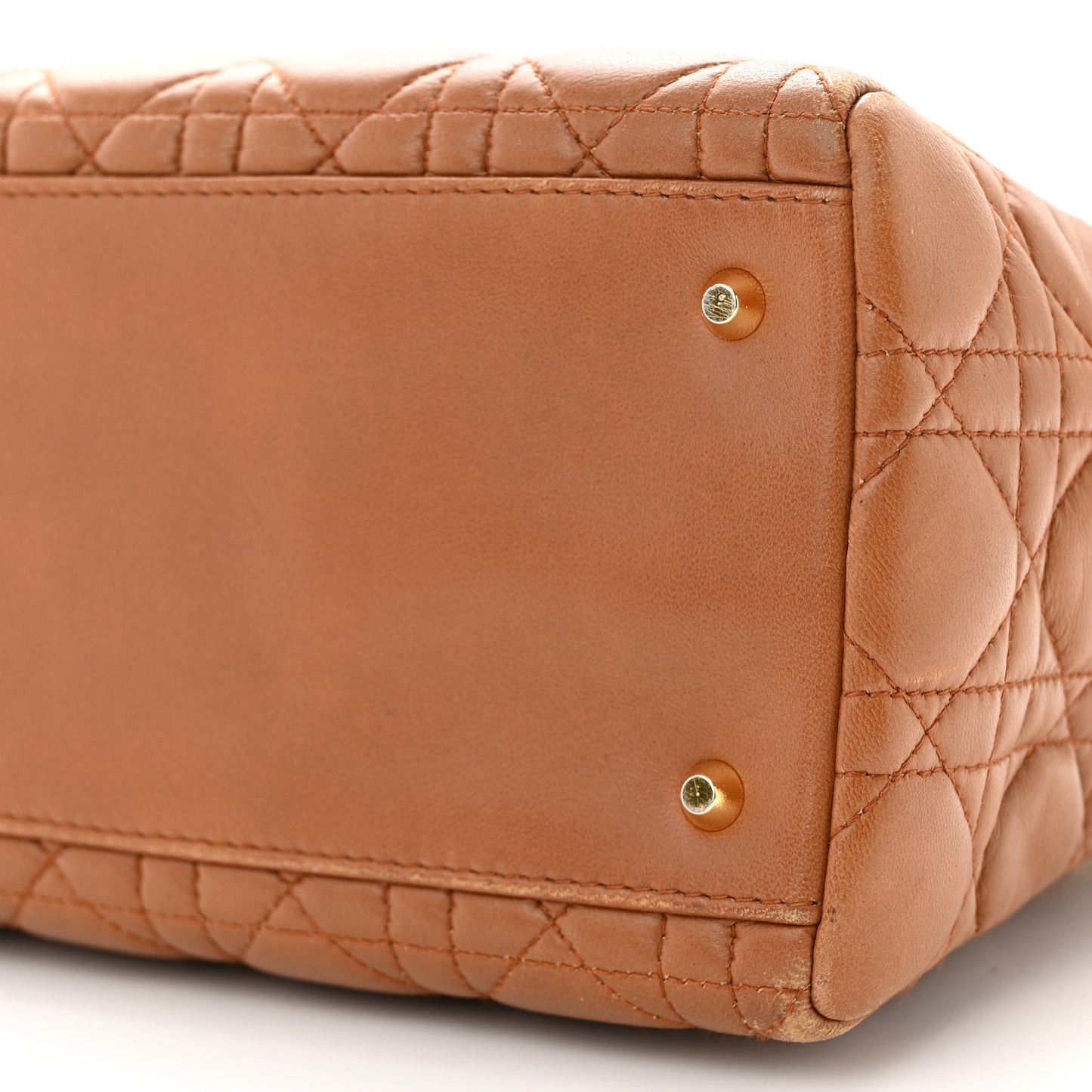 Lambskin Cannage Medium Lady Dior Tan
