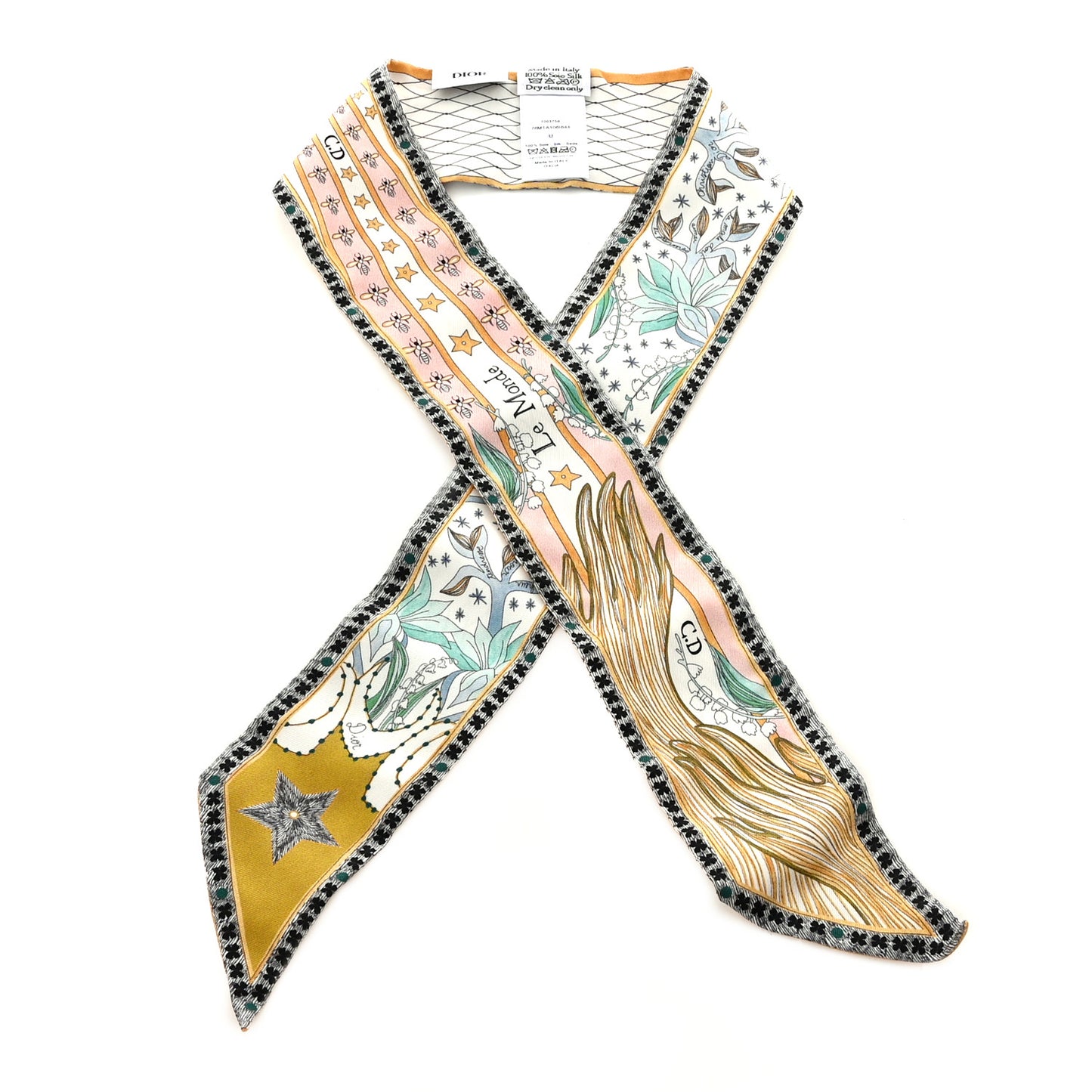 Silk Mitzah Le Monde Scarf White Multicolor