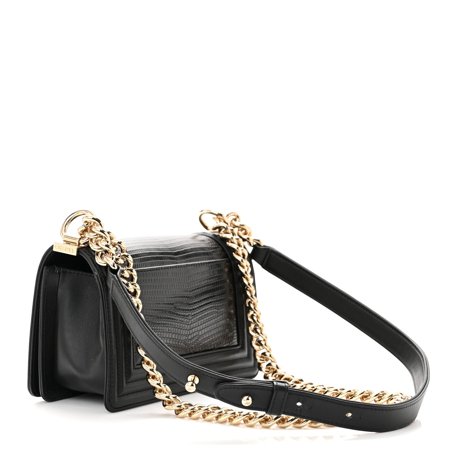 Chanel Lizard Calfskin Small Boy Flap Black 3 of 11