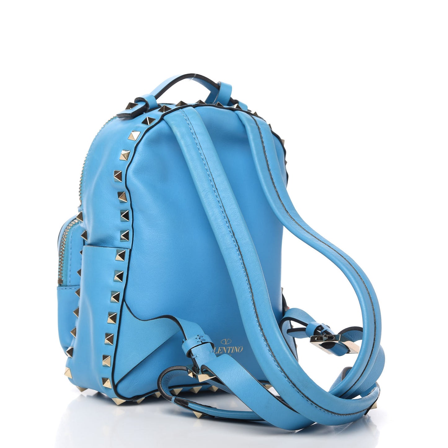 Calfskin Mini Rockstud Backpack Parrot
