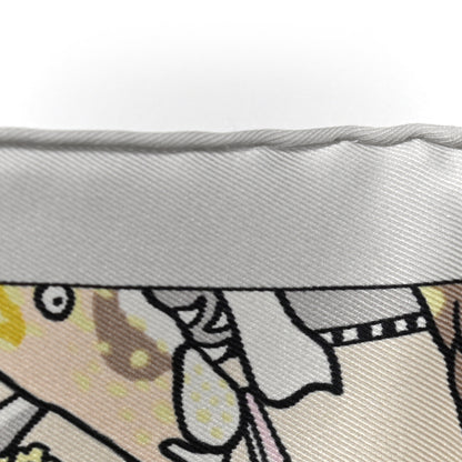 Hermes Silk L'Epopee D'Hermes Detail Scarf 70 Gris Jaune Rose 6 of 6