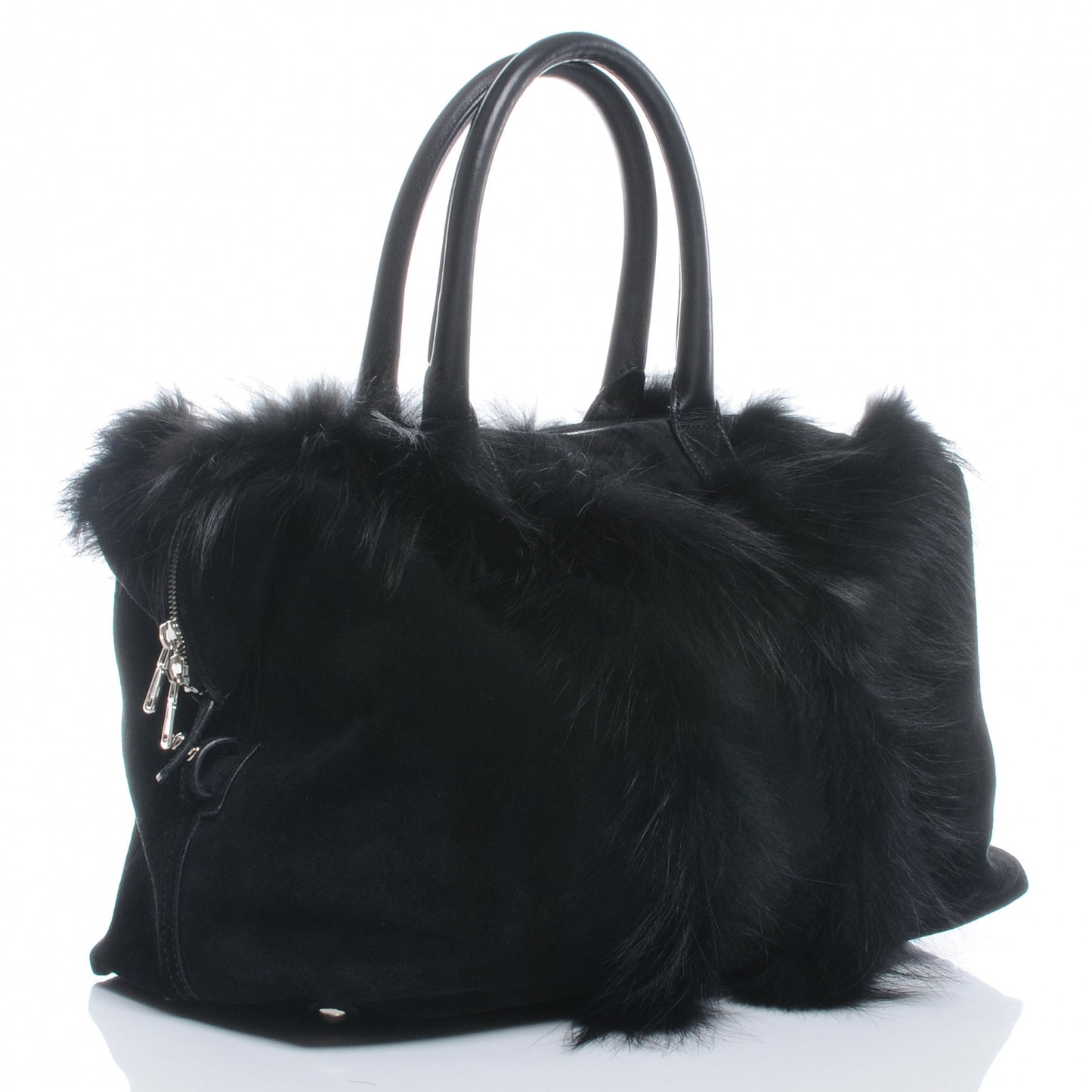 Fox Fur Medium Easy Sac Black