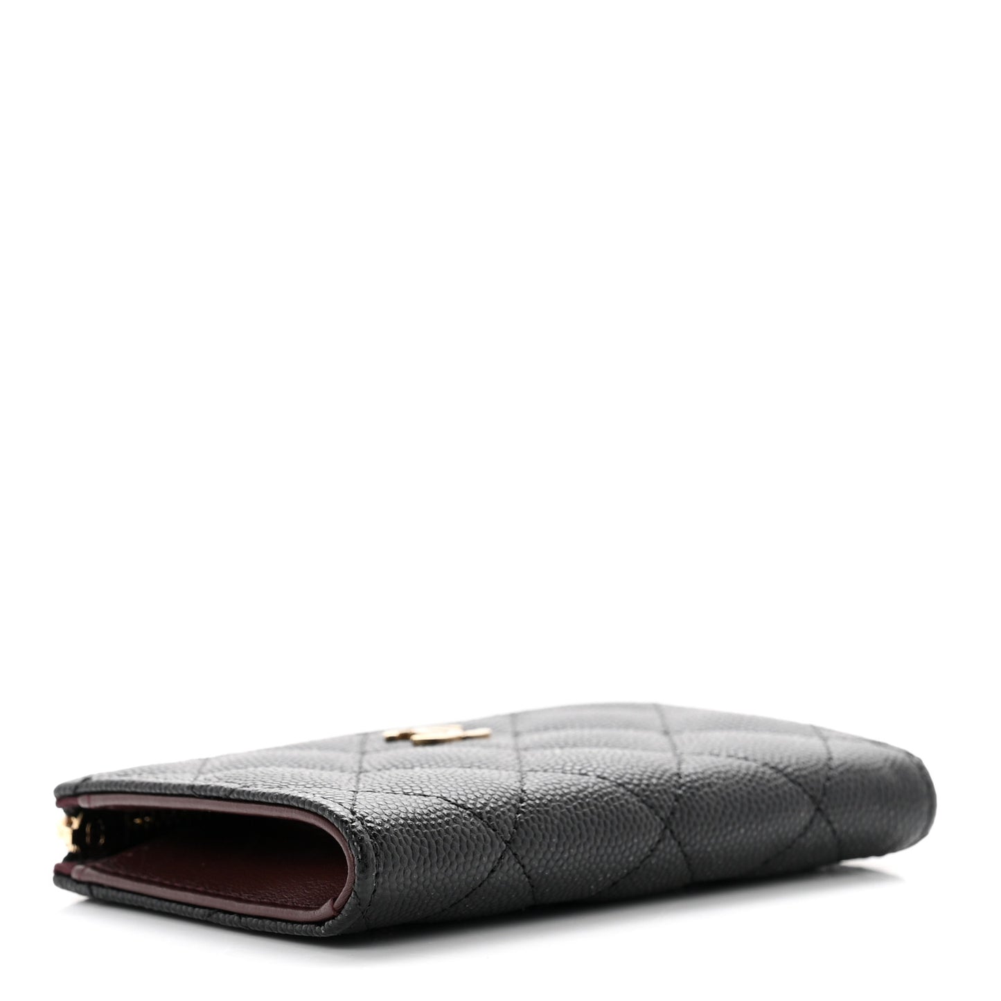 Caviar Quilted Zipped Key Holder Case Black