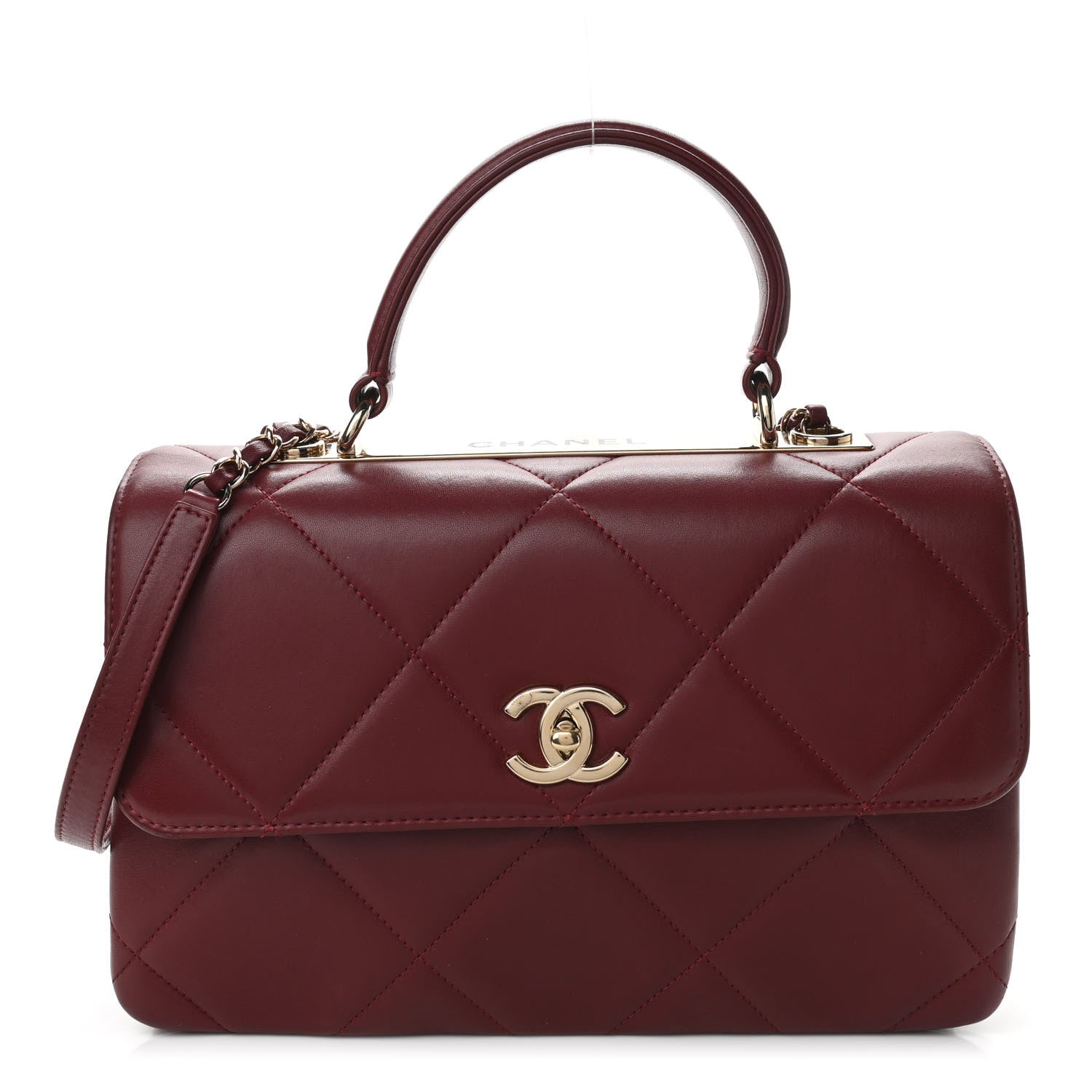 Chanel Lambskin Quilted Medium Trendy CC Flap Dual Handle Bag Burgundy 1 of 10
