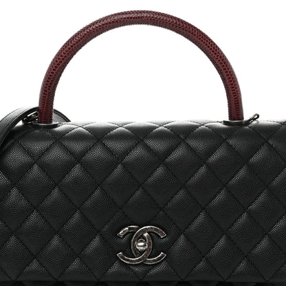 Chanel Caviar Lizard Quilted Small Coco Handle Flap Black 8 of 11