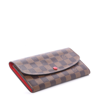 Louis Vuitton Damier Ebene Emilie Wallet Red 3 of 5