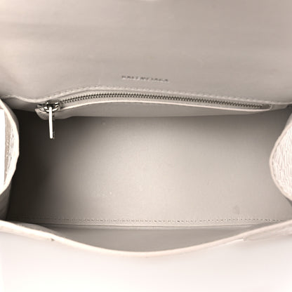 Balenciaga Shiny Calfskin Monochrome Crocodile Embossed Hourglass Top Handle Bag XS Nacre 5 of 9