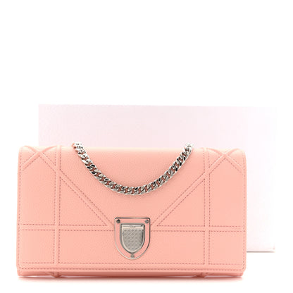 Christian Dior Grained Calfskin Diorama Wallet on Chain Pouch Nude 20 of 21