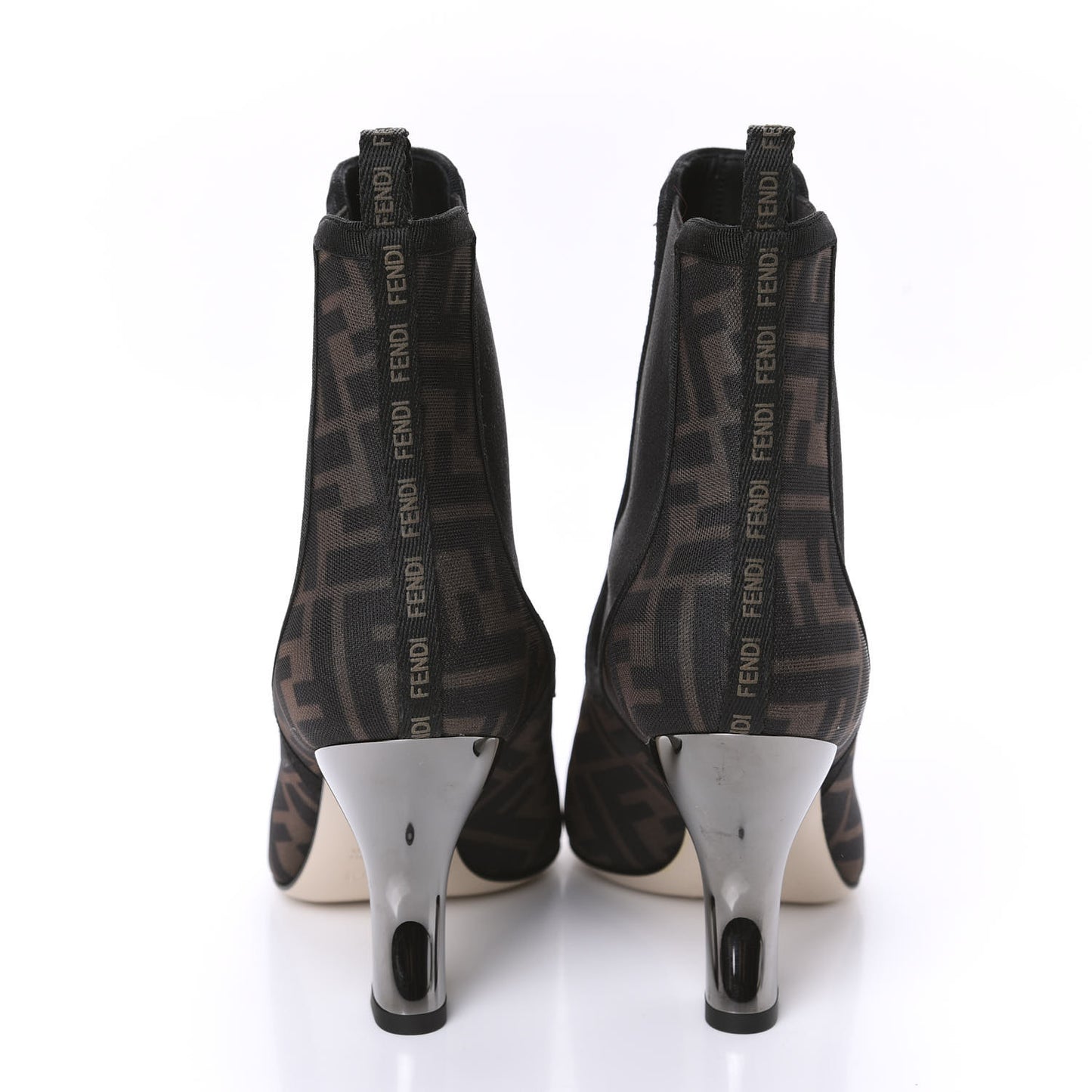 Mesh Tulle FF Colibri 85mm Ankle Booties 37.5 Tobacco Moro Black