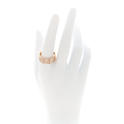 Hermes 18K Rose Gold Diamond Pave Clou D'H Ring 60 9 2 of 5