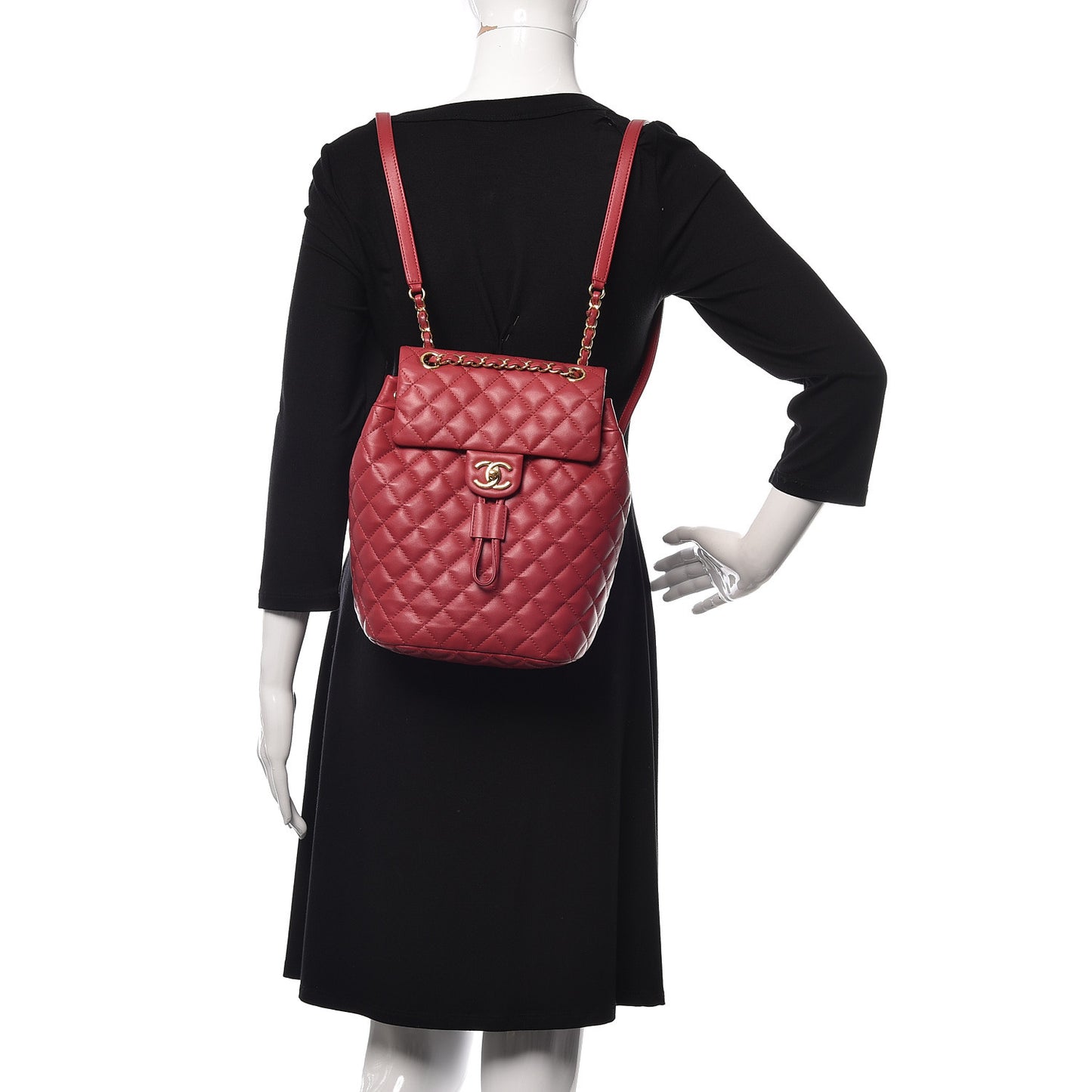 Lambskin Quilted Small Urban Spirit Backpack Red