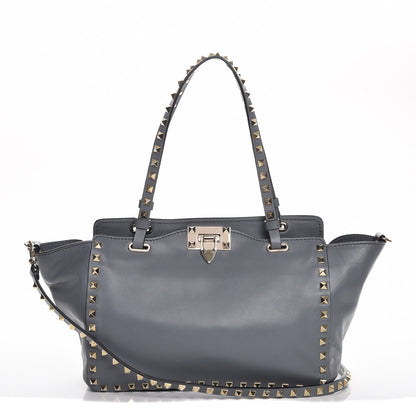 Valentino Garavani Vitello Small Rockstud Tote Grey 1 of 10