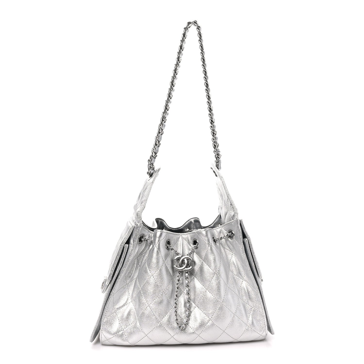 Chanel Metallic Caviar Quilted Small Chanel 25 Handbag Silver 1 of 10